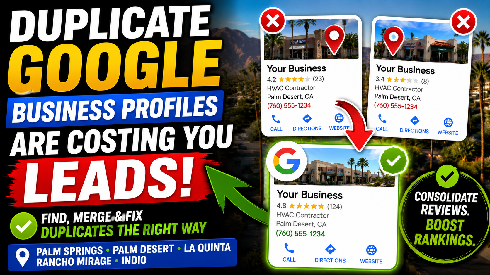 How to Fix Duplicate Google Business Profiles in the Coachella Valley (Without Losing Reviews)